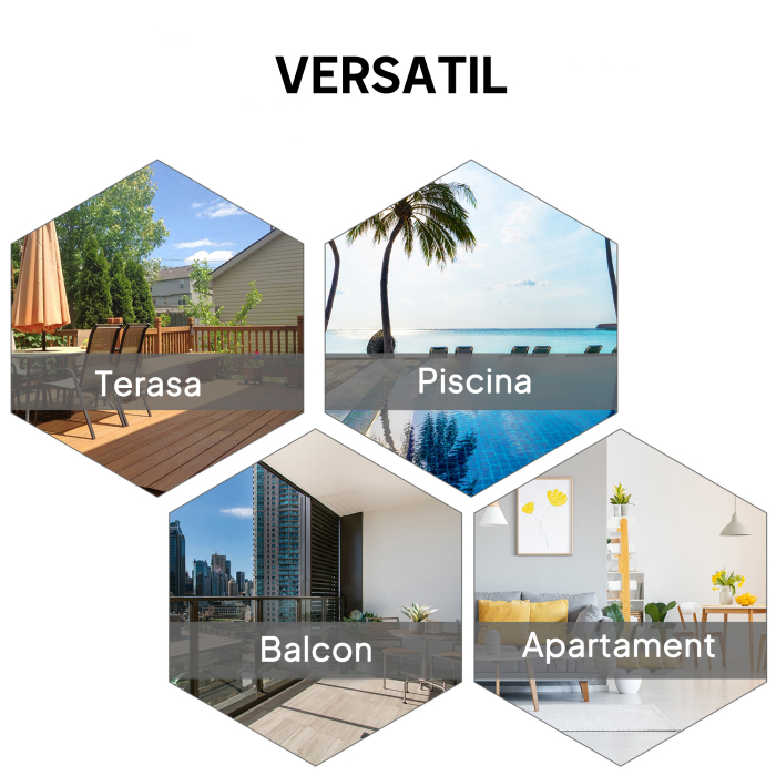  Set 2 Scaune de Gradina Pliabile cu Cotiere, Scaune pentru Pranz in Exterior din Metal si Texteline, pentru Terasa, Balcon, Veranda, Exterior si Interior, 58x64x94cm, Negru [6]