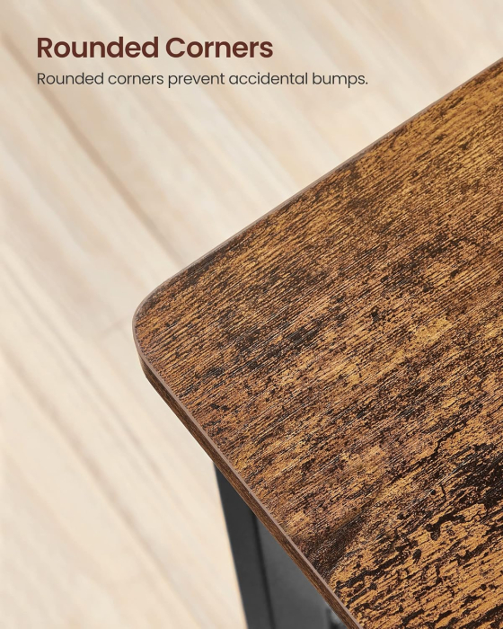 Set 2 scaune de living, cu spatar, stil industrial, 37x50x87 cm, maro rustic [6]