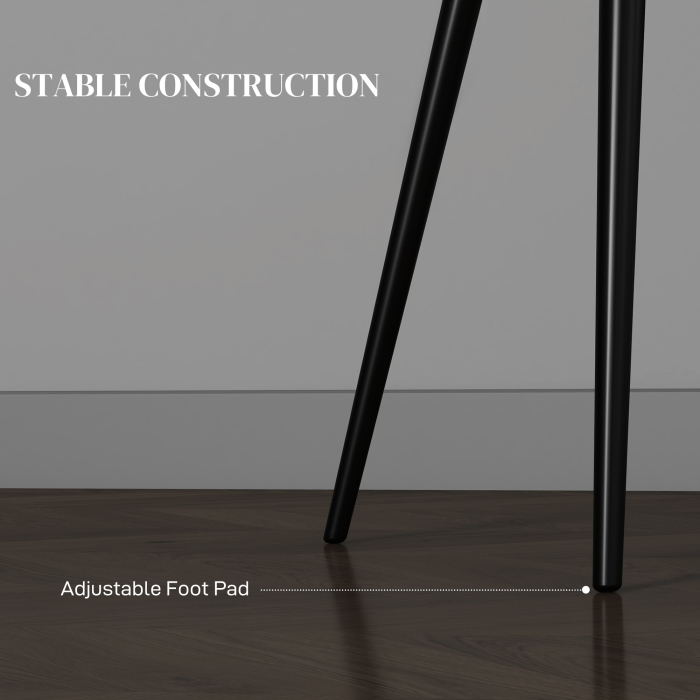  Set 2 Scaune Dining Gri inchis - Tapitate cu Brate & Cadru Solid [7]