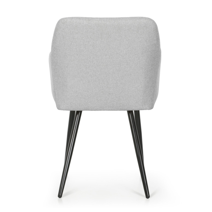 Set 2 scaune dining tapitate cu velur Luxano, cusaturi patrate, 54x58x82 cm, gri deschis [6]