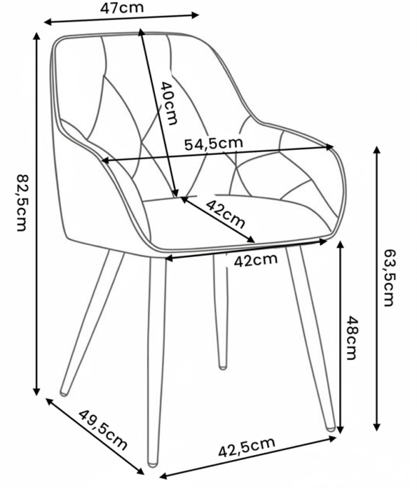 Set 2 scaune dining tapitate din catifea Diamante, 55x58x83 cm, maxim 120 kg, turcoaz [13]