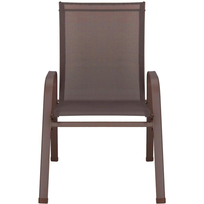 Set 2 scaune gradina, cadru metalic, textilene, maxim 120 kg, 92x53x72 cm, maro [28]