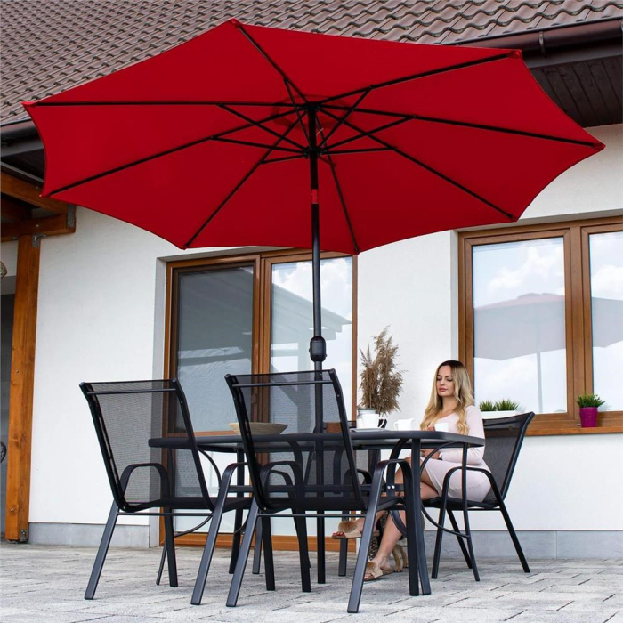 Set 2 scaune gradina, cadru metalic, textilene, maxim 120 kg, 92x53x72 cm, negru [27]
