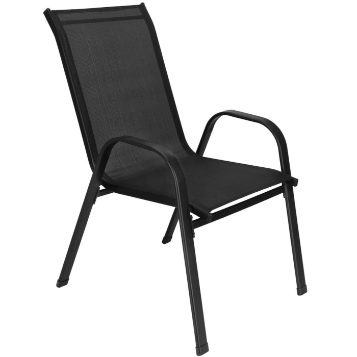 Set 2 scaune gradina, cadru metalic, textilene, maxim 120 kg, 92x53x72 cm, negru [24]