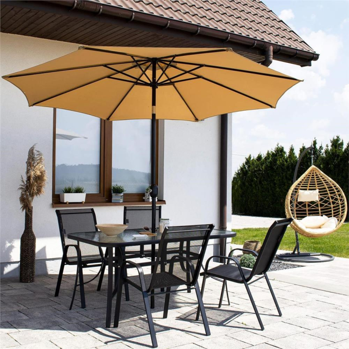 Set 2 scaune gradina, cadru metalic, textilene, maxim 120 kg, 92x53x72 cm, negru [30]