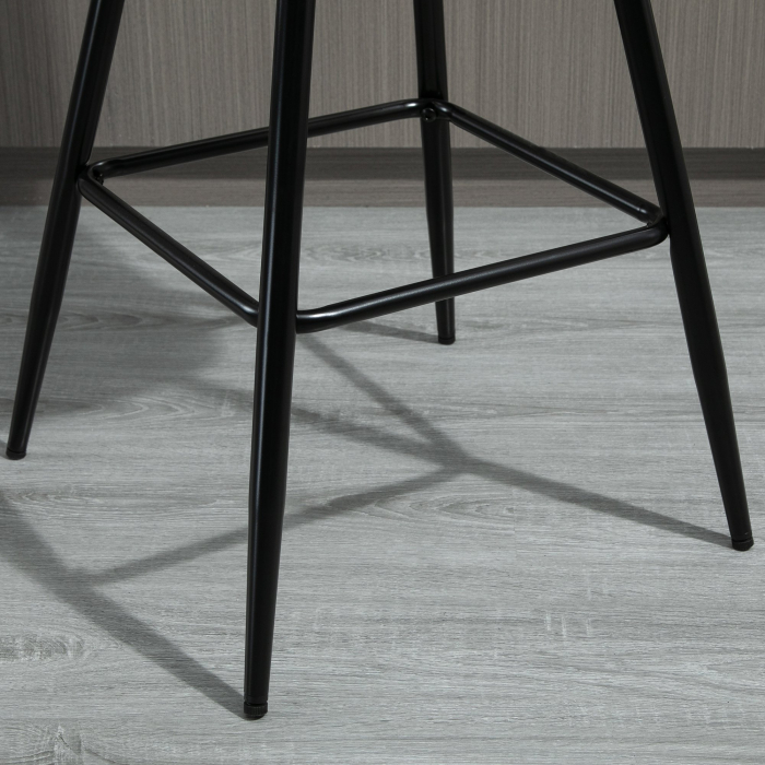  Set 2 Scaune inalte in Stil Nordic cu Spatar si Suport pentru Picioare, 45x47x88 cm, Gri [9]