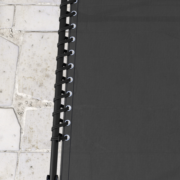  Set 2 sezlonguri din Otel cu Spatar Reglabil, 189x58x30 cm, Negru [8]