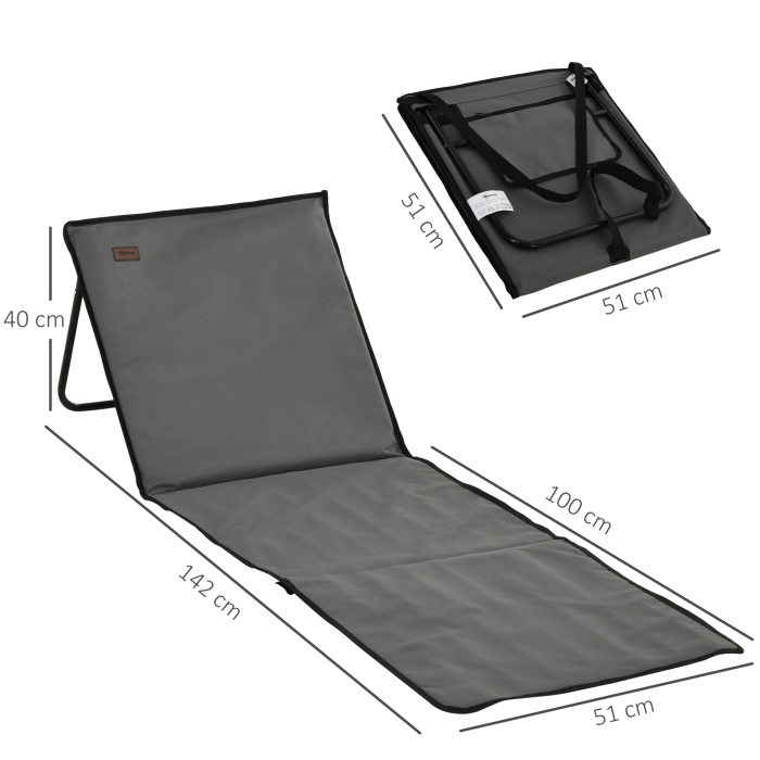 Set 2 sezlonguri Pliabile cu Unghi Reglabil si Buzunar cu Fermoar, 142x51x40 cm, Albastru [3]