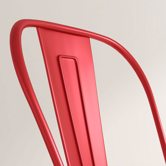  Set 2 Taburete de Bucatarie cu Spatar Detasabil si Reazem pentru Picioare, 44x49x116 cm, Rosu [9]