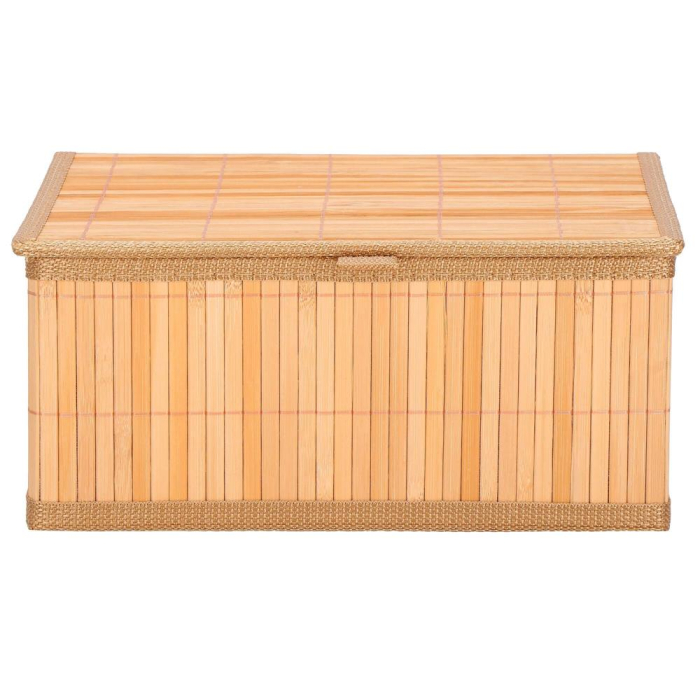 Set 3 cutii organizatoare din bambus, cu capac, diverse dimensiuni, maro [8]