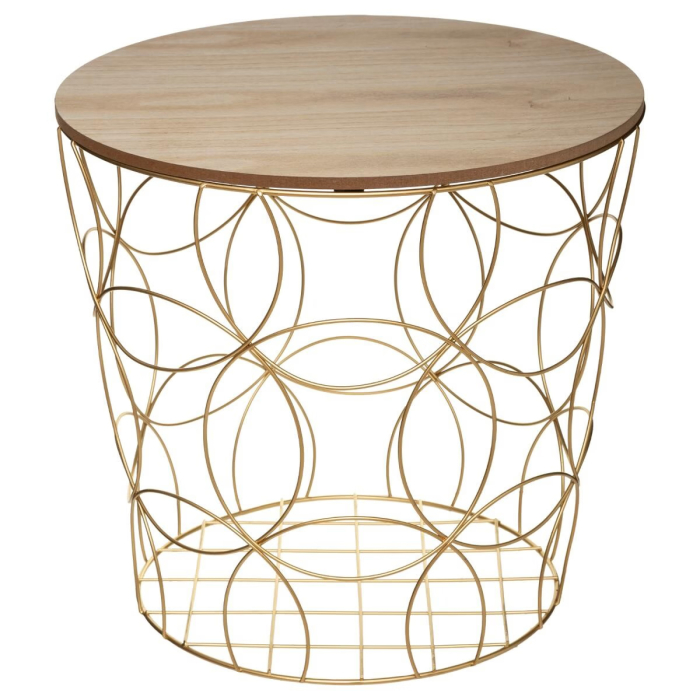 Set 3 masute cafea Atmosphera Kumi, structura metal, diametru 37, 41 si 46 cm, auriu [3]