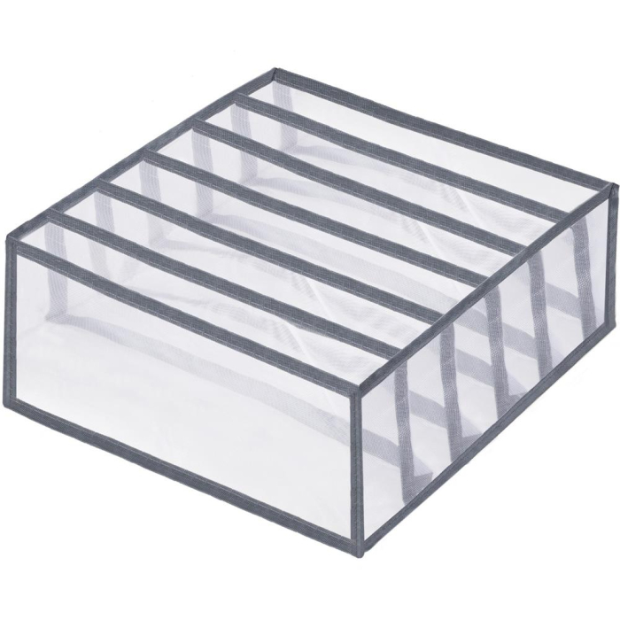 Set 3 organizatoare sertar pliabile pentru sosete/lenjerie, gri [4]