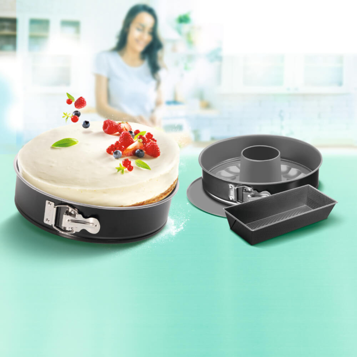 Set 3 piese pentru copt Tefal Easybake J174S274, forma rotunda cu margini detasabile 25 cm, baza pentru savarina, tava dreptunghiulara 26cm, i [13]