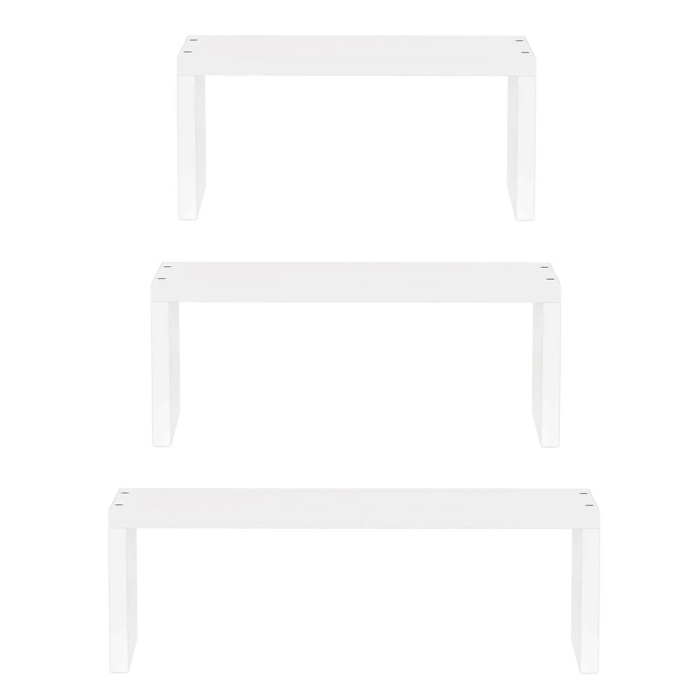 Set 3 rafturi perete mdf decorative organizare 30 45 60 cm, 15 cm adancime, design modern, alb [5]