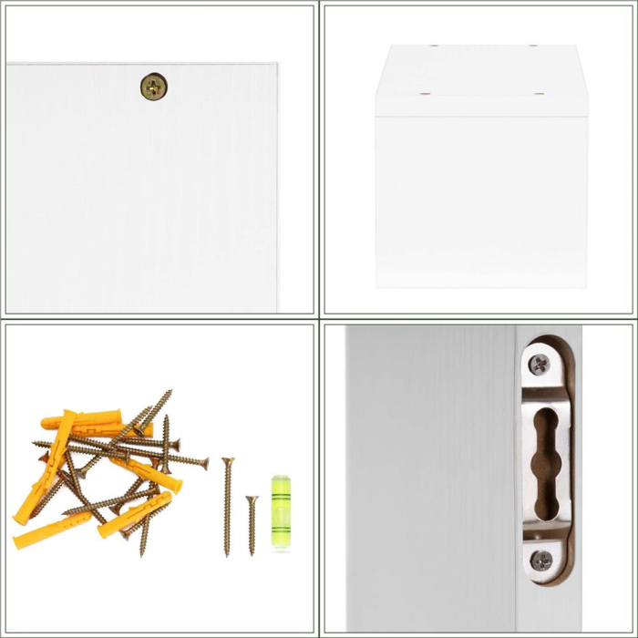 Set 3 rafturi perete mdf decorative organizare 30 45 60 cm, 15 cm adancime, design modern, alb [19]
