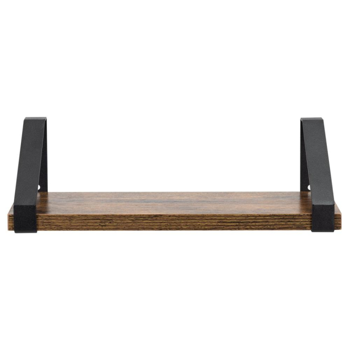 Set 3 rafturi de perete din metal si MDF, 30-35-40x12 cm, negru si maro [13]