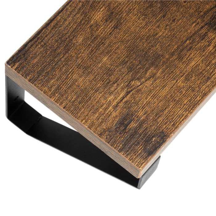 Set 3 rafturi de perete din metal si MDF, 30-35-40x12 cm, negru si maro [16]