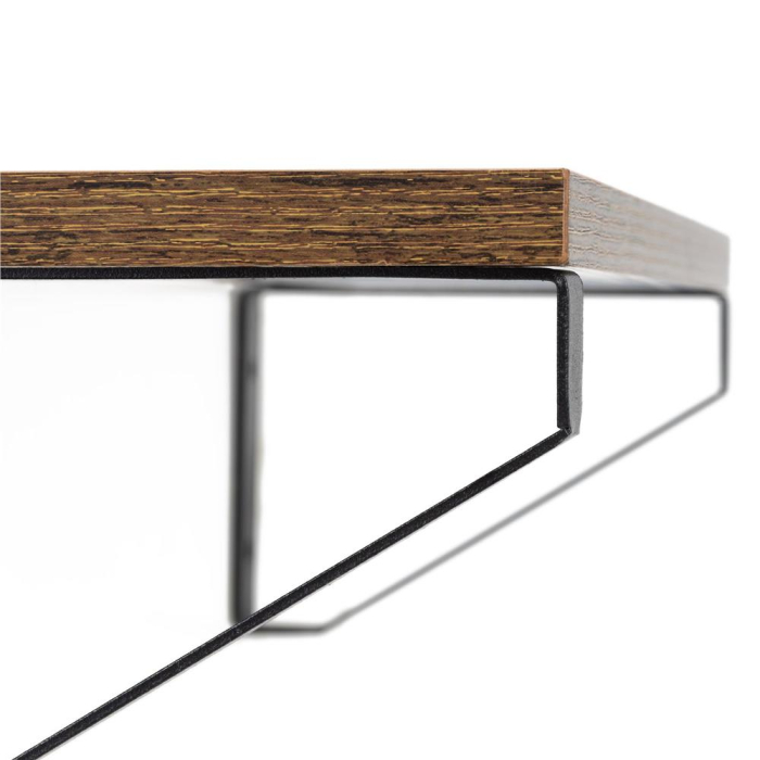 Set 3 rafturi de perete din metal si MDF, 30-35-40x12 cm, negru si maro [18]