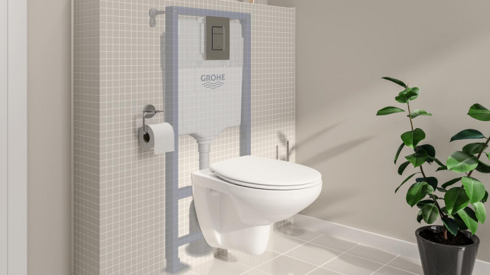 Set 3in1 cadru WC Grohe 39930000, 1130 mm, 500 mm, 90, 110 mm, 2 moduri spalare, incastrat, clapeta crom [7]