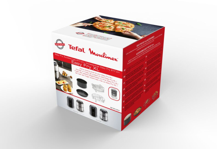 Set 4 accesorii Tefal XA112010, 17 cm, compatibile cu friteuzele cu aer cald Easy Fry XL, tava pentru pizza, vas pentru copt, gratar pentru friptur� [10]