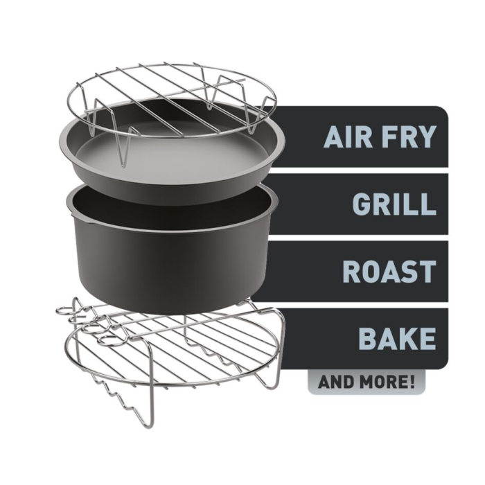 Set 4 accesorii Tefal XA112010, 17 cm, compatibile cu friteuzele cu aer cald Easy Fry XL, tava pentru pizza, vas pentru copt, gratar pentru friptur� [7]