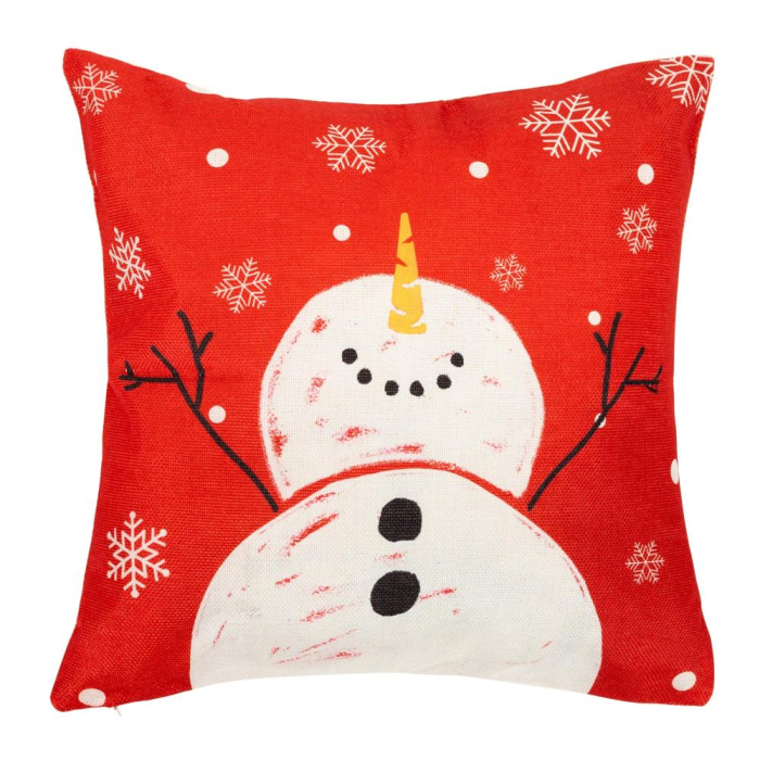 Set 4 fete de perna decorative, 40x40 cm, motive de Craciun, rosu alb [14]