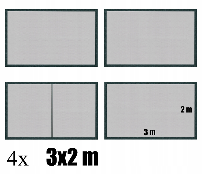 Set 4 pereti pentru pavilion gradina cu plasa tantari si acoperis, material PE 100 g/m2, 300x200 cm, verde [6]