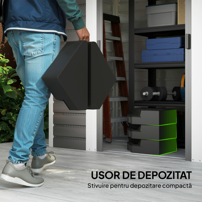 Set 4 placi de baza pentru umbrela suspendata, umplute cu apa sau nisip pana la 80 kg, negru [8]