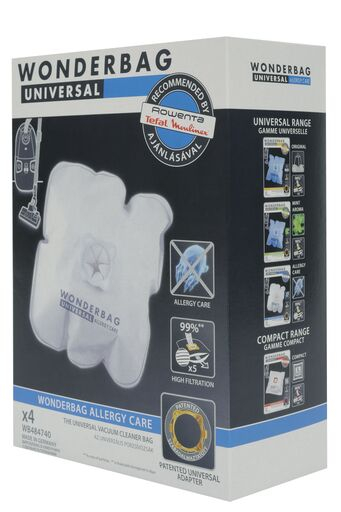 Set 4 saci de aspirator Rowenta Wonderbag Universal WB484740 Allergy Care, compatibili cu aspiratoarele Spaceo, Compact Power, Silence Force Extreme, Silence Force, Silence Force Compact, Silence Forc [2]