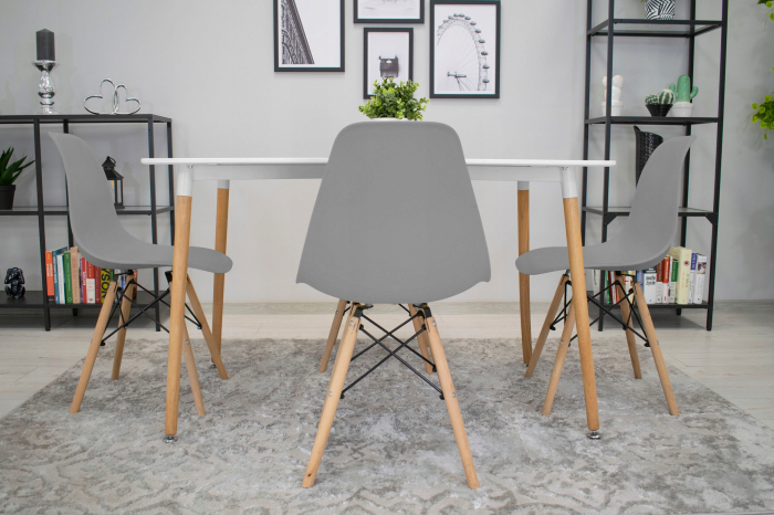 Scaun dining Scandinav pentru bucatarie, 38x42x82cm, gri [12]
