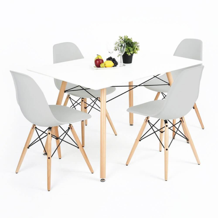Scaun dining Scandinav pentru bucatarie, 38x42x82cm, gri [6]
