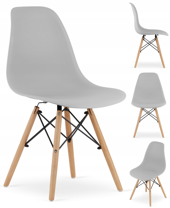 Scaun dining Scandinav pentru bucatarie, 38x42x82cm, gri [8]