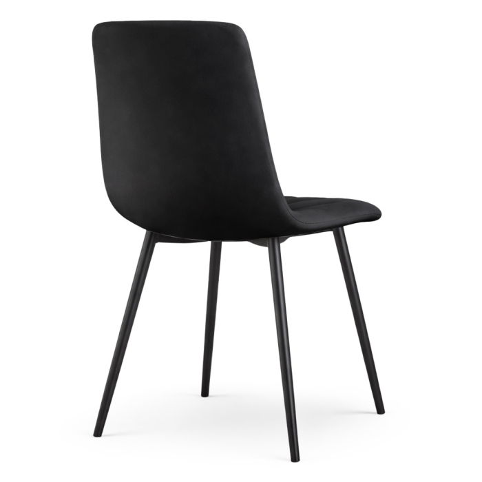 Set 4 scaune dining tapitate din catifea, capitonate Livo, 46x44x87 cm, maxim 130 kg, negru [6]