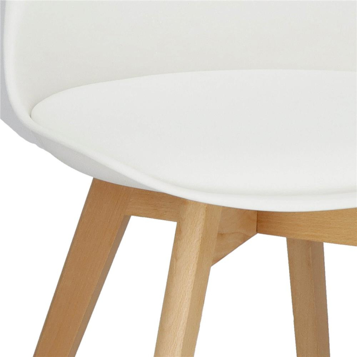 Set 4 scaune dining Verdhe pentru bucatarie cu perna tapitata cu piele ecologica, 44x82cm, alb [14]