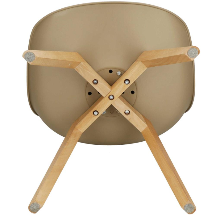 Set 4 scaune dining Verdhe pentru bucatarie cu perna tapitata cu piele ecologica, 44x82cm, maro [5]