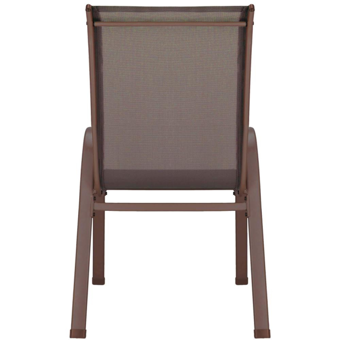 Set 4 scaune gradina cu brate, cadru otel si sezut textilene, 53x72x92 cm, maro [16]