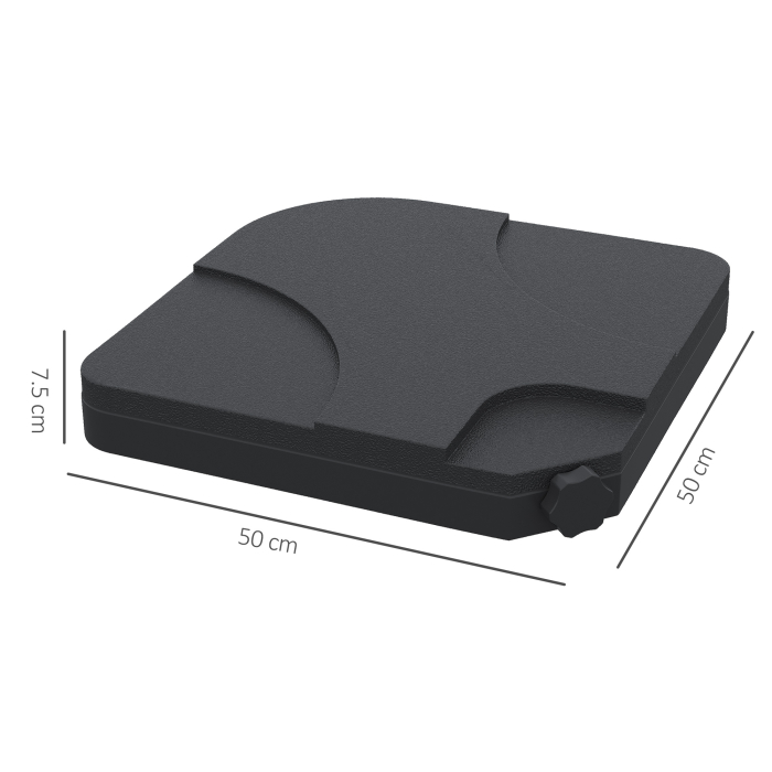  Set 4buc Baza pentru Umbrela de Gradina in Plastic 50 × 50 × 7.5cm [3]