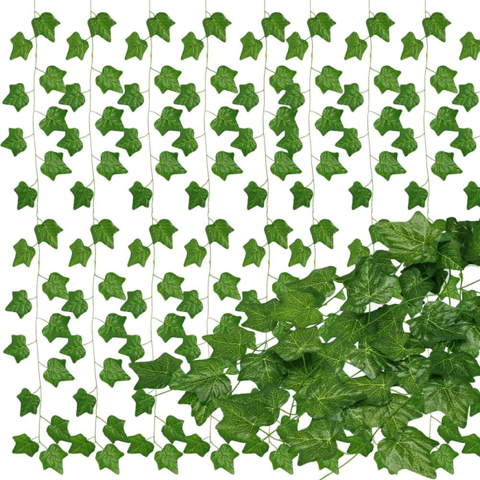 Set 6 ghirlande iedera artificiala pentru decorare, 6x208cm, frunze mici, verde [3]
