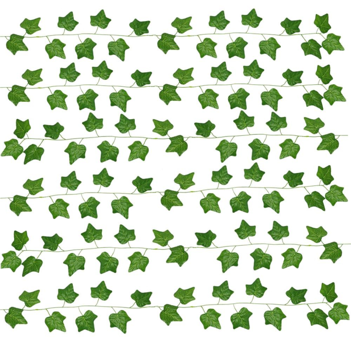Set 6 ghirlande iedera artificiala pentru decorare, 6x208cm, frunze mici, verde [5]