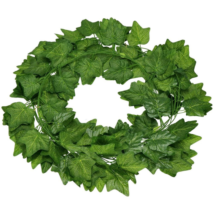 Set 6 ghirlande iedera artificiala pentru decorare, 6x208cm, frunze mici, verde [17]