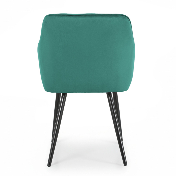 Set 6 scaune tapitate, Diamant, velur matlasat, 55x58x83 cm, verde smarald [5]