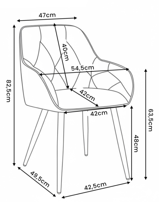 Set 6 scaune tapitate, Diamant, velur matlasat, 55x58x83 cm, verde smarald [9]