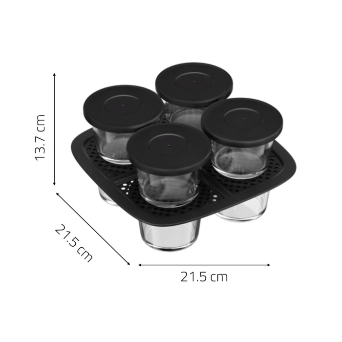 Set 8 borcane Tefal Easy Fry Silence XA1140E2, compatibile cu friteuzele cu aer cald Tefal Easy Fry Silence de 5 L, sticla, capace incluse, compatibi [5]