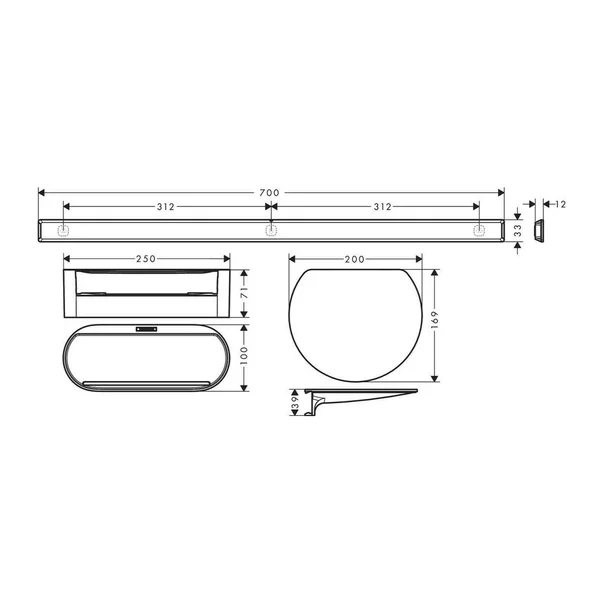 Set accesorii Hansgrohe AddStoris negru mat 3 piese [3]