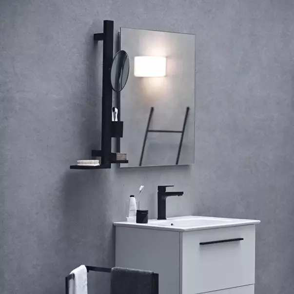 Set accesorii pentru lavoar Ideal Standard Alu+ negru mat din aluminiu 70 cm cu oglinda mobila [2]