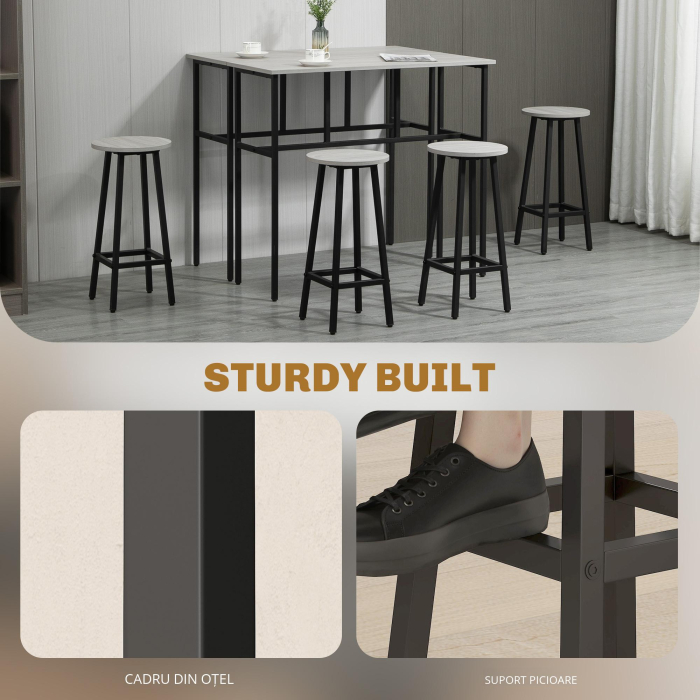  Set Bar 6 Piese - 4 Scaune & 2 Mese, Design Modern [7]