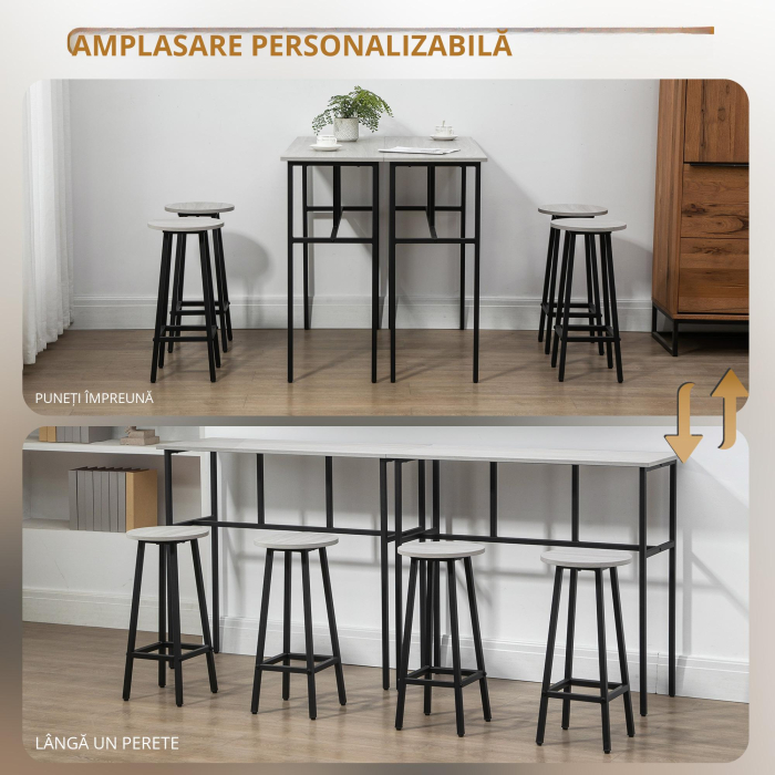  Set Bar 6 Piese - 4 Scaune & 2 Mese, Design Modern [6]