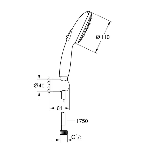 Set baterii lavoar dus Grohe BauEdge si dus cu porter Tempesta crom lucios [7]