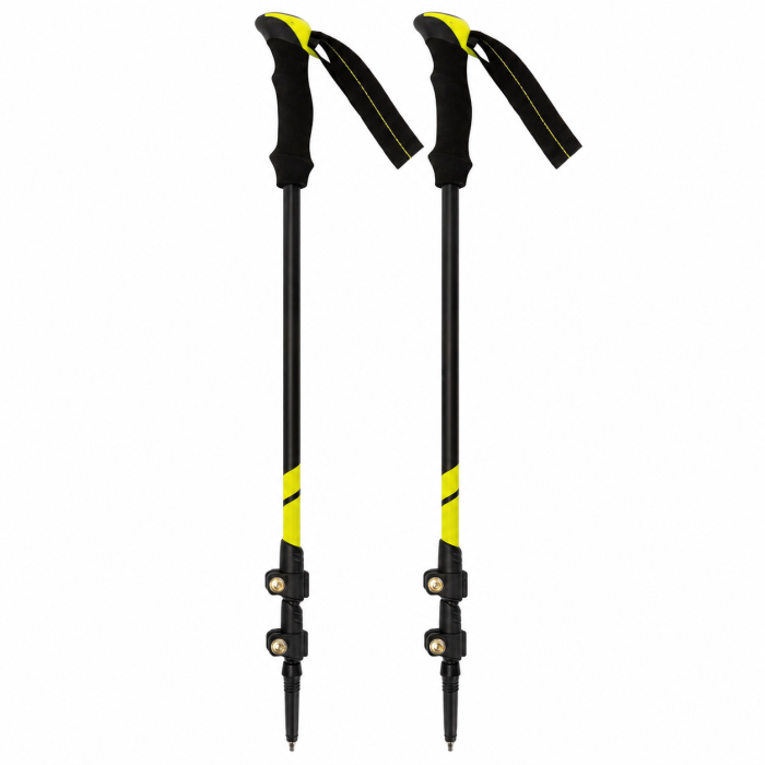 Set bete trekking reglabile 62-135 cm, aluminiu, cu accesorii si husa, negru si verde [9]
