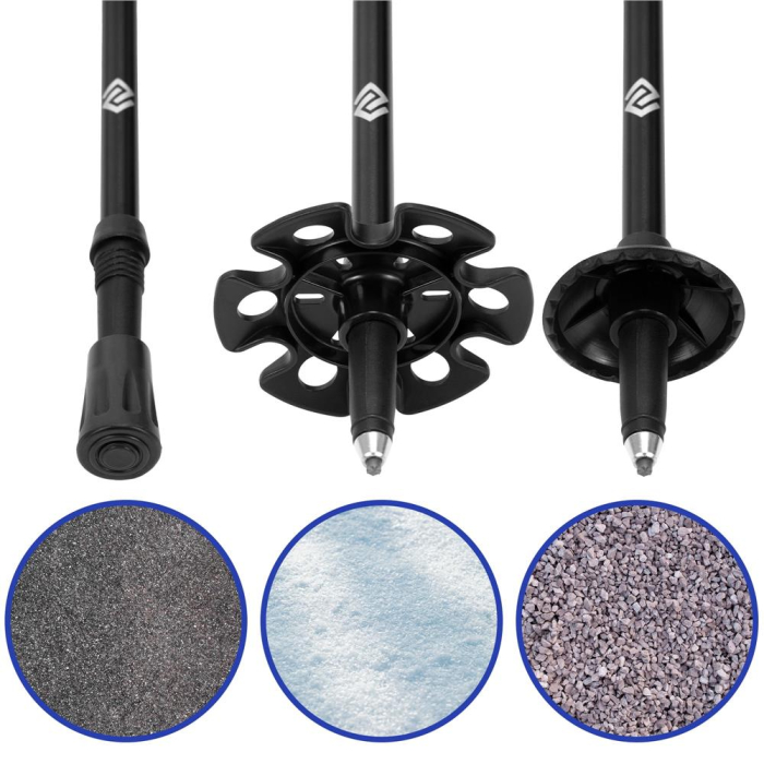 Set bete trekking reglabile 62-135 cm, aluminiu, cu accesorii si husa, negru si verde [11]